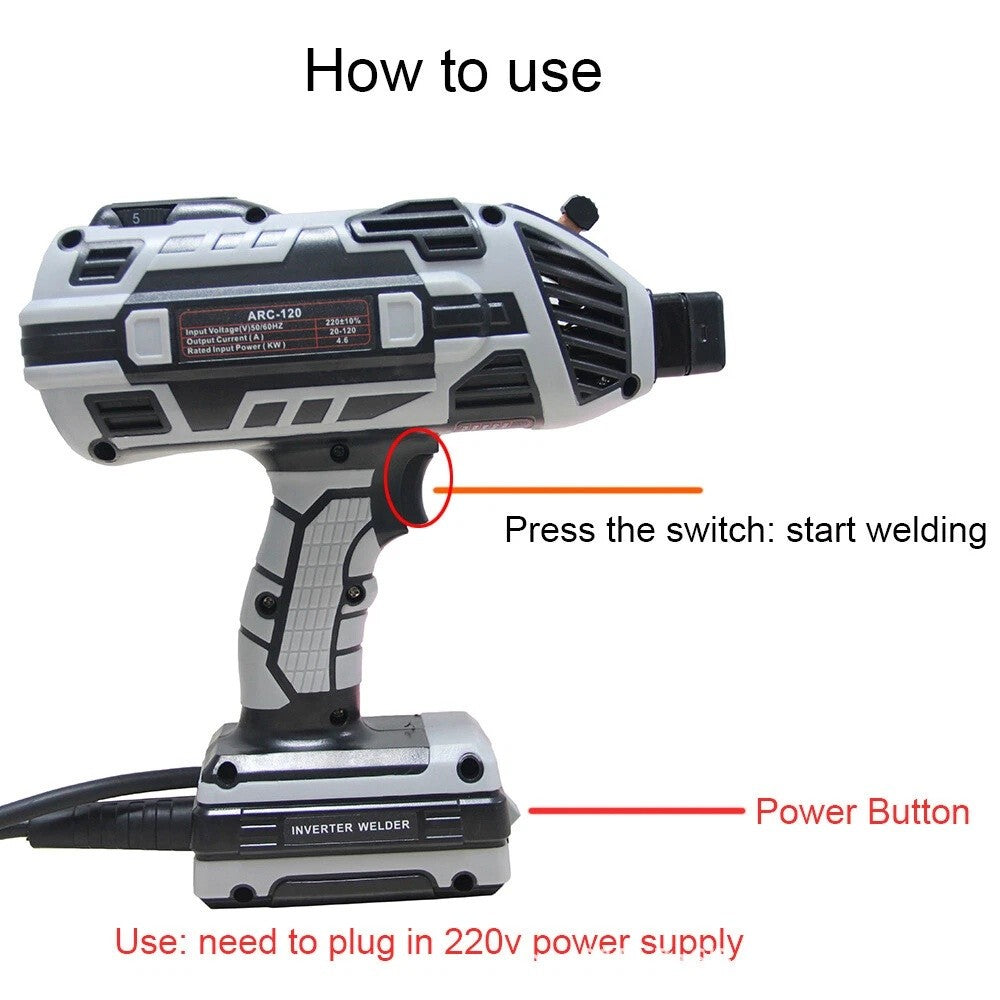 3000W Handheld Welding Machine Portable ARC Welder Gun Hand Held Welder Machine