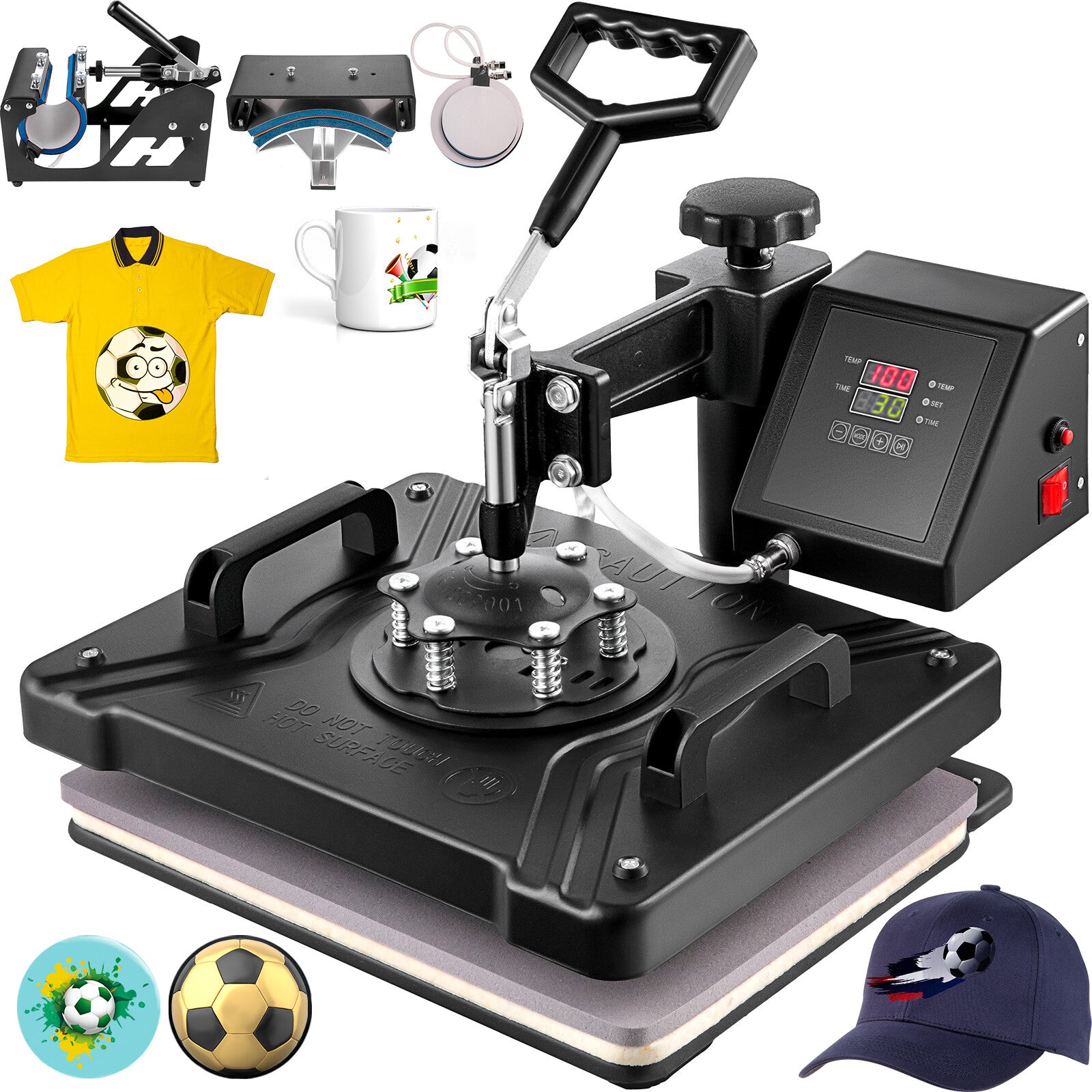 5-in-1 Heat Press Machine for T-Shirts, Mugs, Plates, Caps, and More