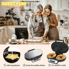 Electric Waffle Maker for Classic Heart Waffles Baking Non-Stick Breakfast Maker