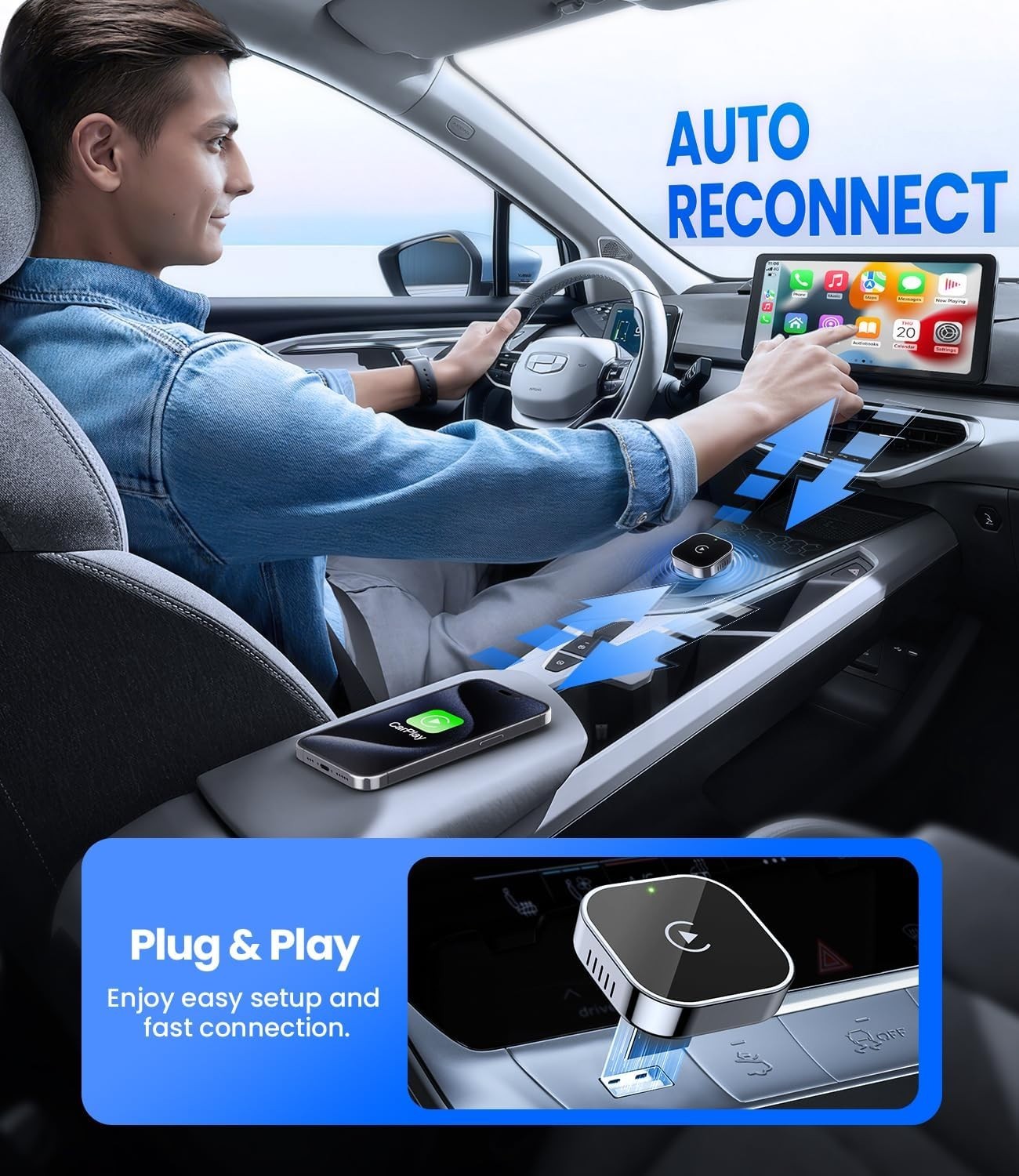 Wireless CarPlay Adapter USB for iPhone Apple – Plug & Play Car Dongle AU