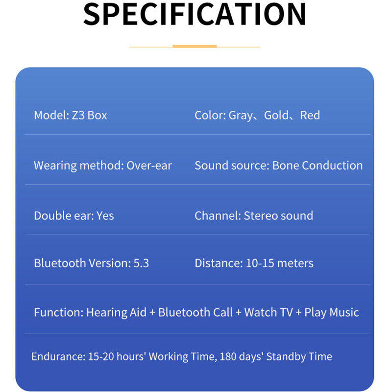 Bone Conduction Hearing Aids for Deafness Bluetooth Wireless Hearing Amplifier