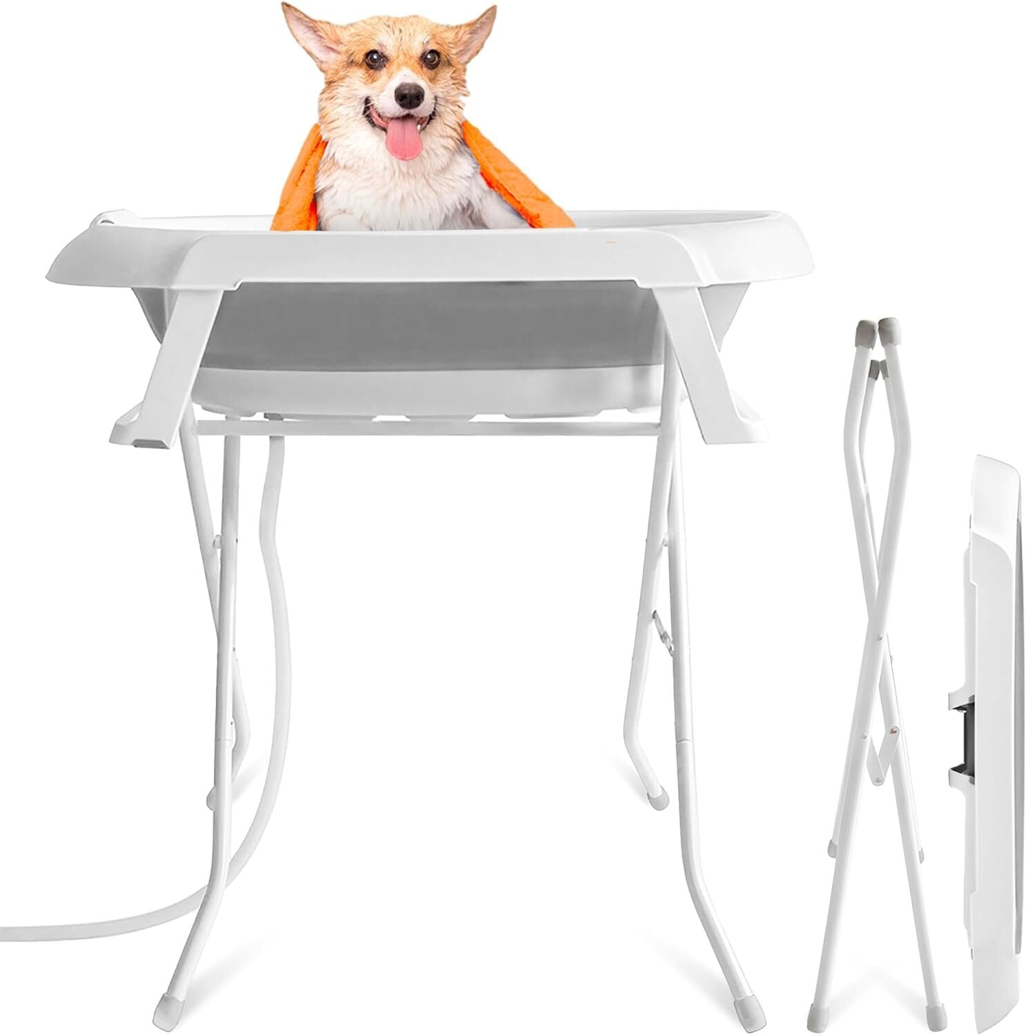 2 in 1 Dog Bathtub Pet Washing Station Portable Tub for Shower and Grooming