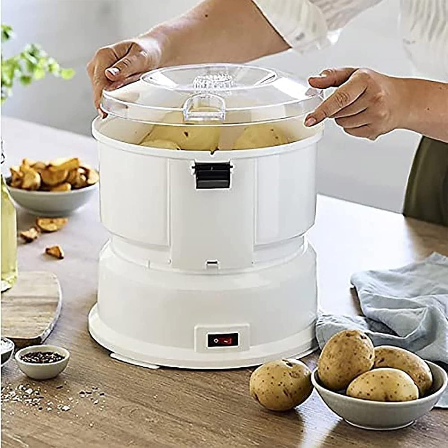 220V Automatic Electric Potato Peeler Potato Peeling Machine Vegetable Peeler