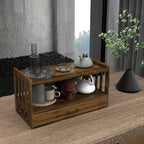 Meditation Altar Table for Spiritual Puja Table with Drawer Bamboo Furniture
