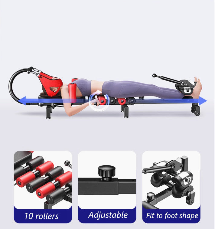 Lumbar Traction Bed Table Cervical Spine Stretching Therapy Massage Pain Relief