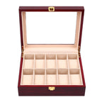 10 Grid Slots Wooden Watch Display Box Storage Case Gift Jewelry Organizer AU