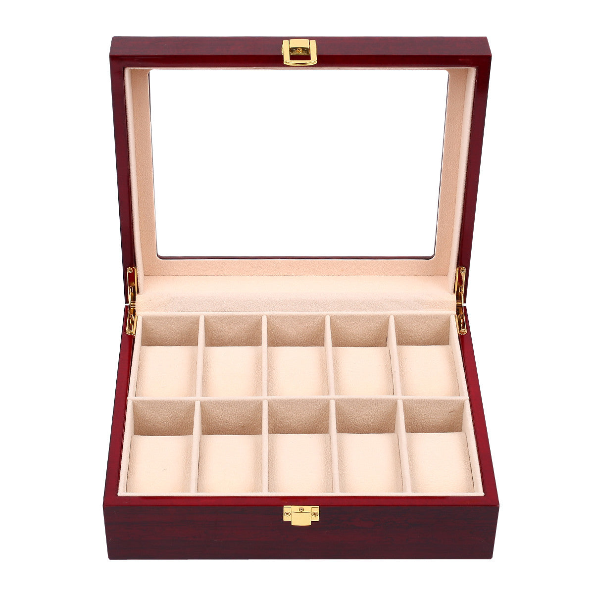 10 Grid Slots Wooden Watch Display Box Storage Case Gift Jewelry Organizer AU