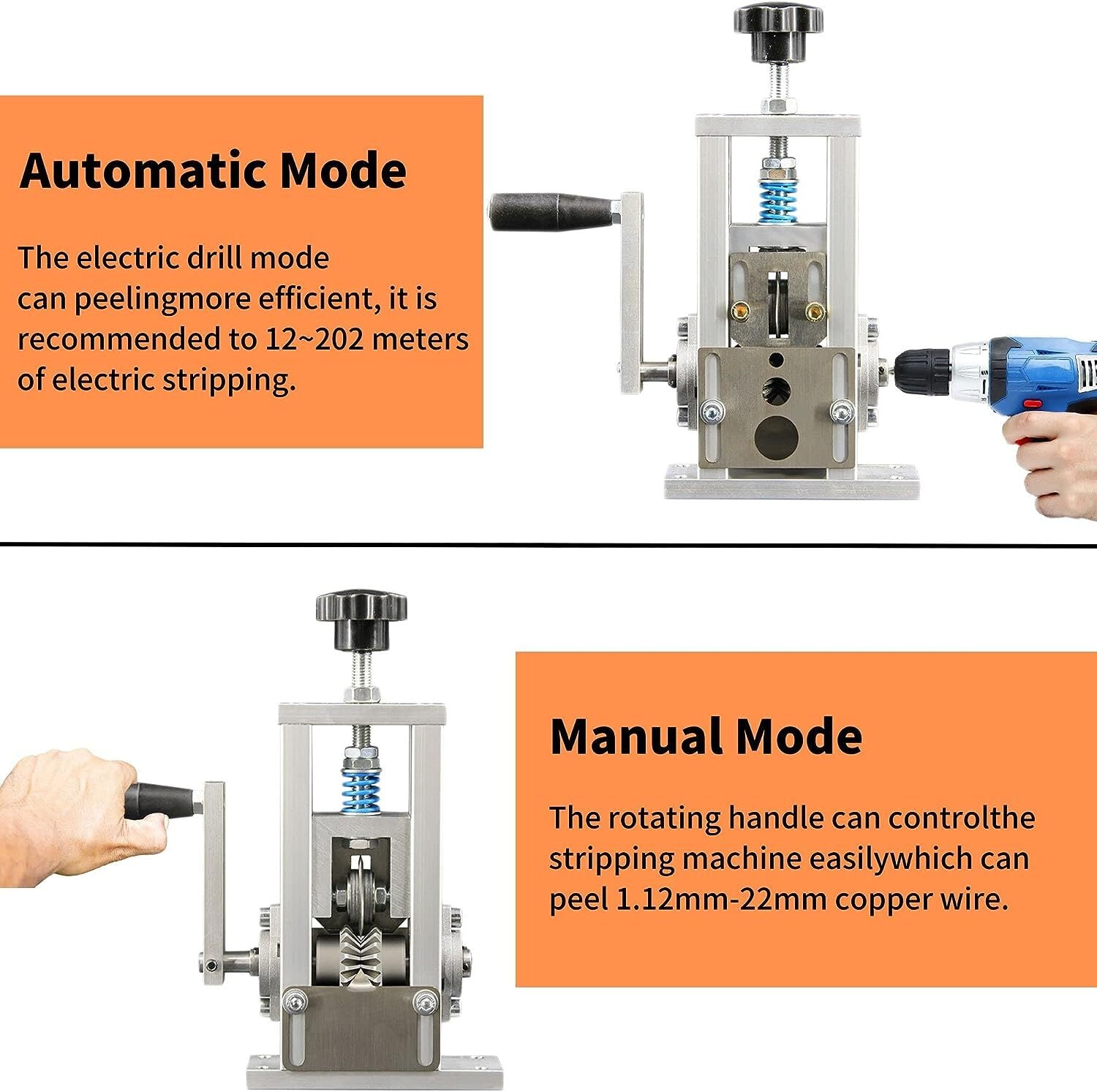 Wire Stripping Machine 1.25-38mm Portable Cable Stripper Wire Machine Tool AU
