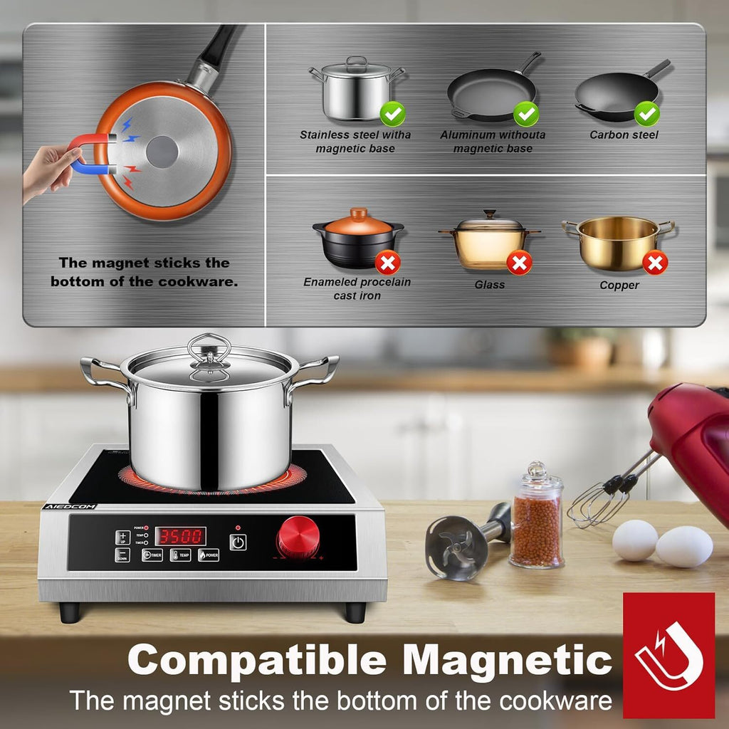 5000W Commercial Induction Cooktop Powerful Electric Countertop Induction Burner