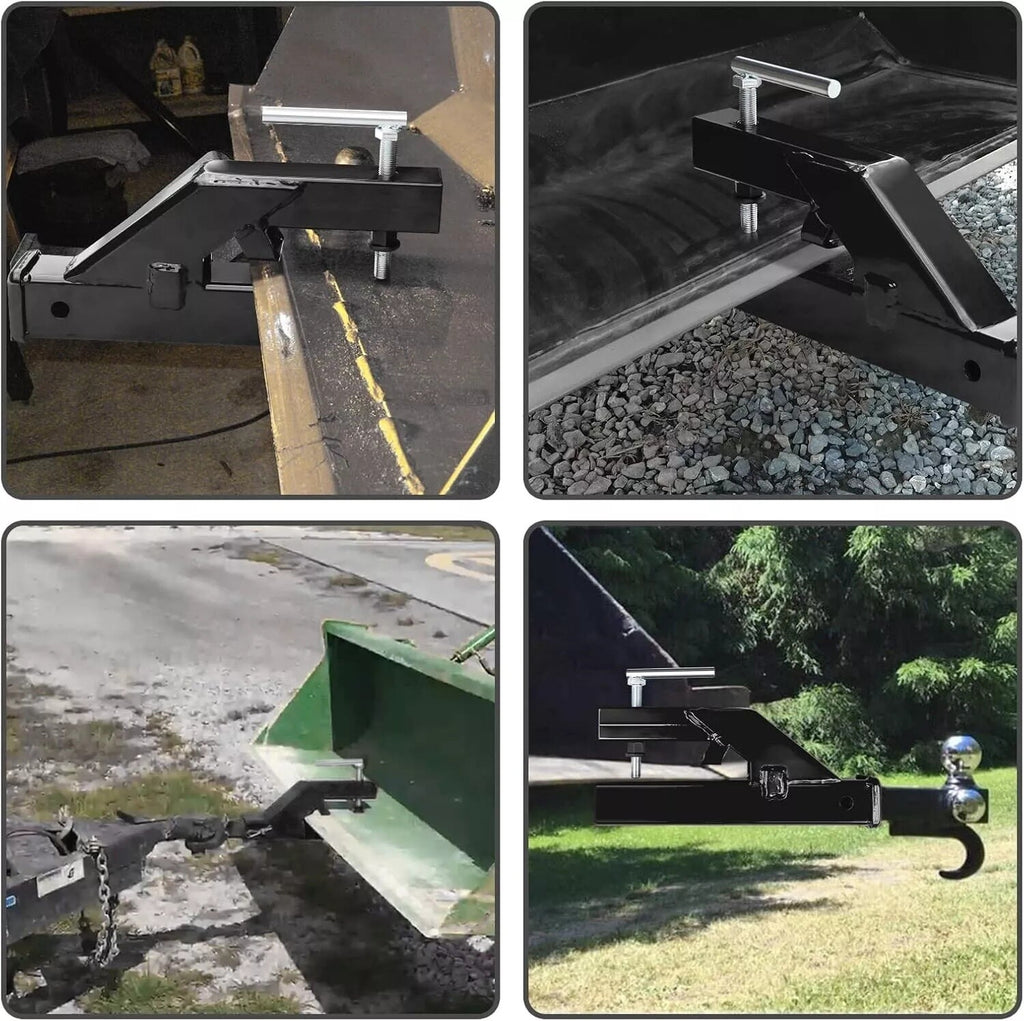 Clamp On Tractor Bucket Hitch 2 Ball Mount Adapter Compatible Heavy Duty Black