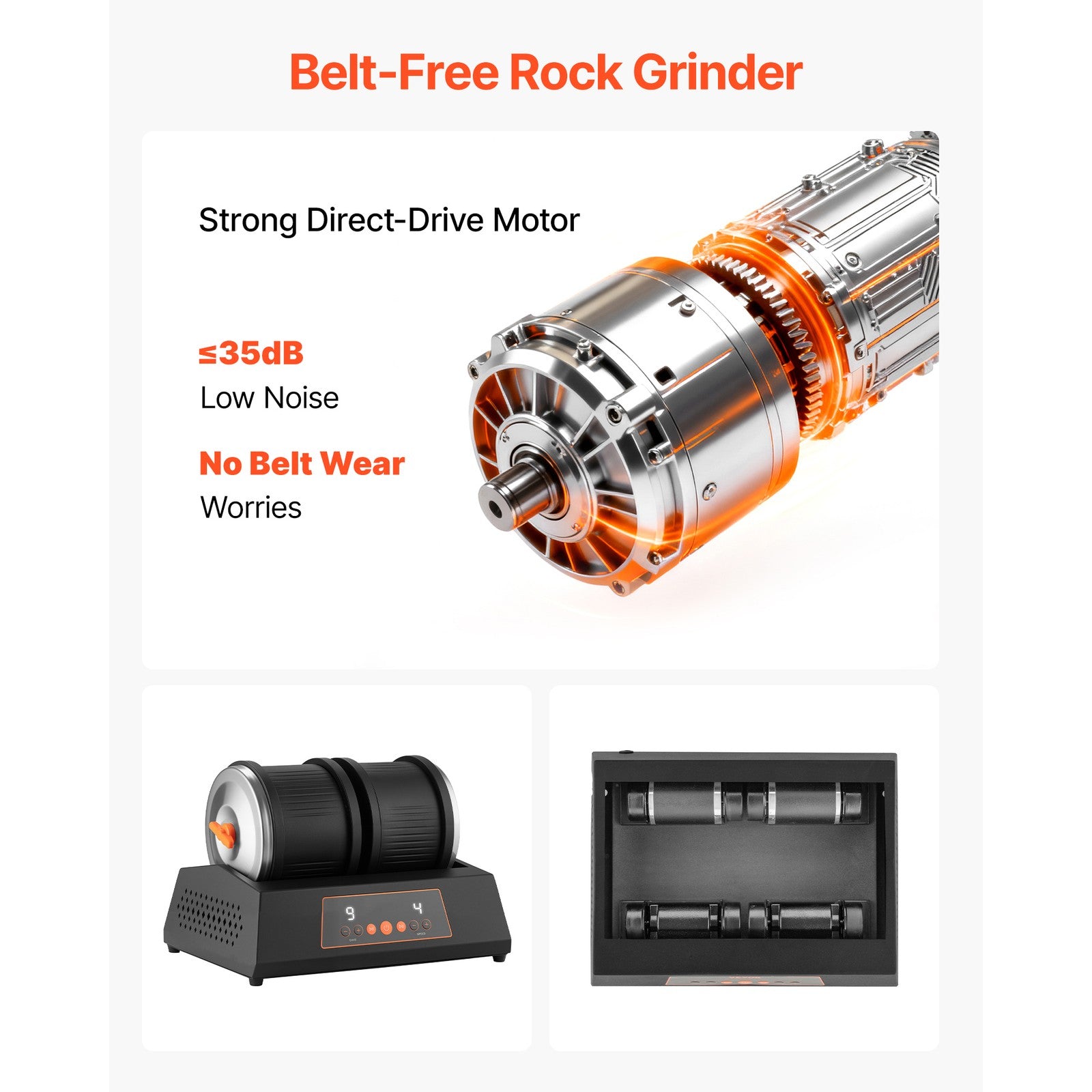 8lbs Rock Tumbler Kit with 4 Speeds and 9-Day Timer, Includes Adapter