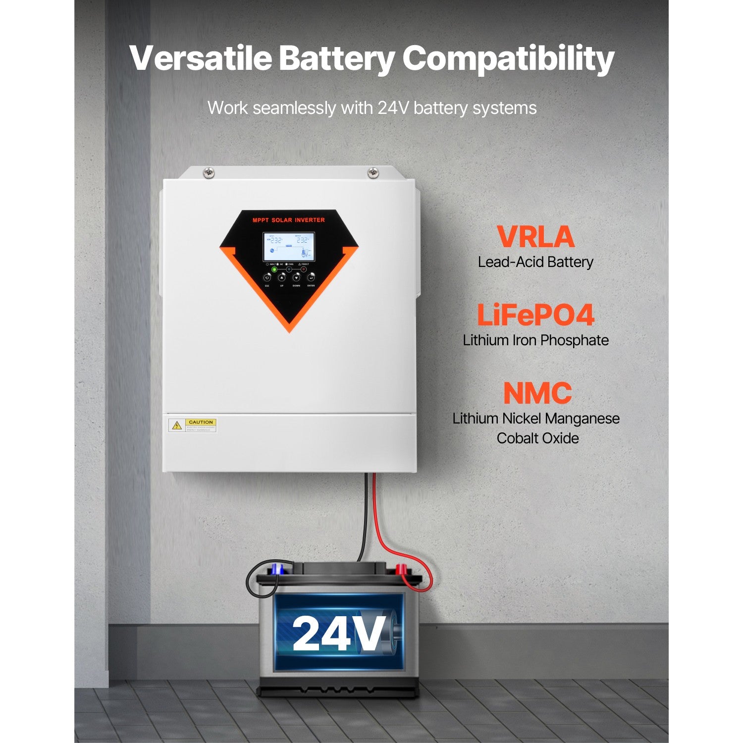 3500W Hybrid Solar Inverter Charger with 100A MPPT Controller, 24V Battery Compatible