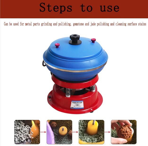 Vibrating Tumbler Jewelry Vibratory Polisher Wet Dry Electric Polishing Machine