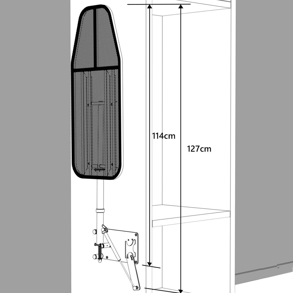 Hidden Ironing Board Wardrobe Cabinet Built-In Push Drop Down Ironing Board