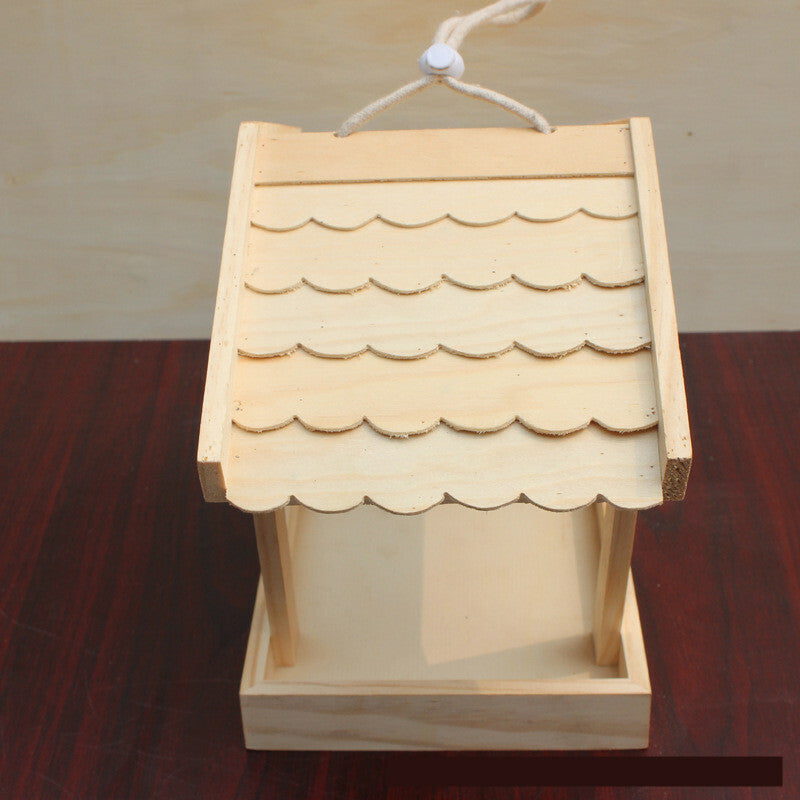 Hanging Wooden Bird House Feeder Outdoor Nest for Wild Birds Garden Decoration