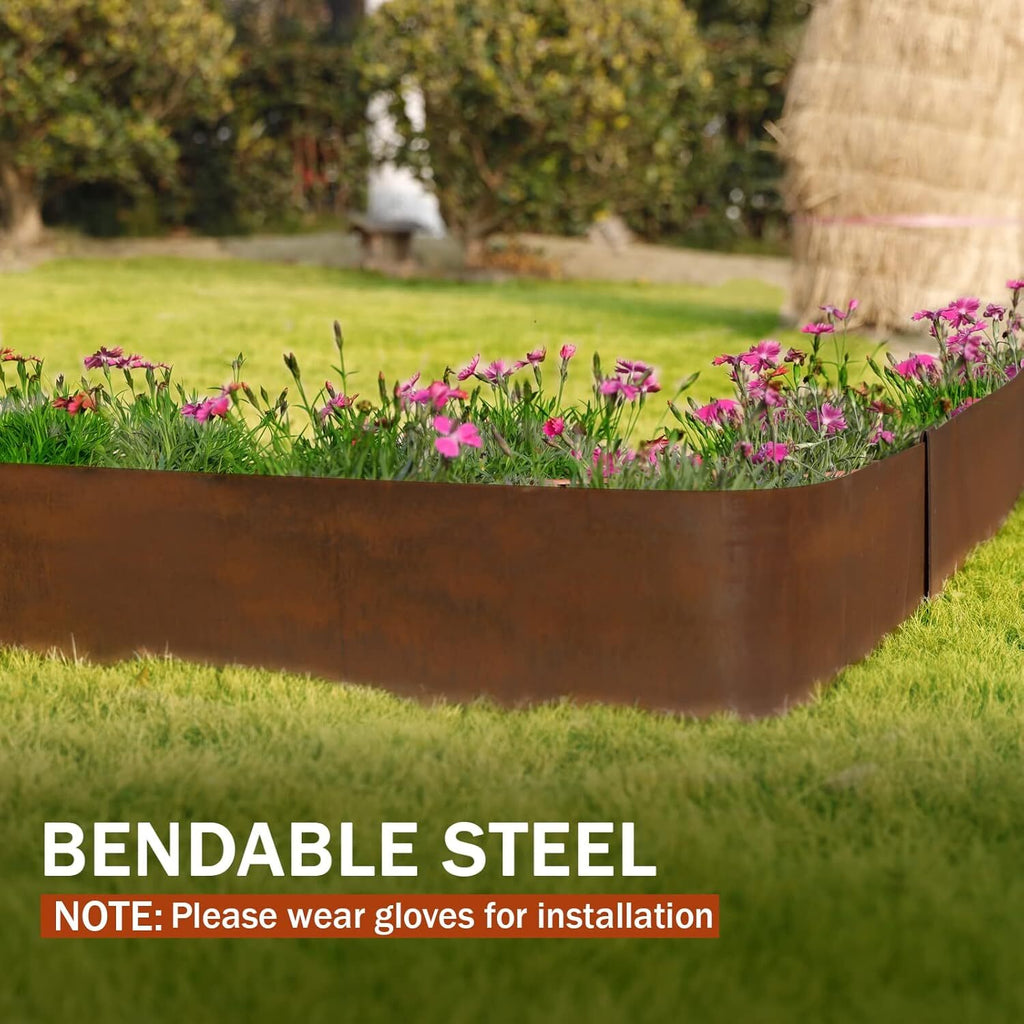 6Pcs 6M Landscape Lawn Edging Garden Edging Borders Yard Patina Garden Border AU