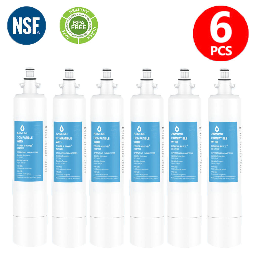 Fisher Paykel 847200 Compatible Ice & Water Fridge Filter - 6 Pack