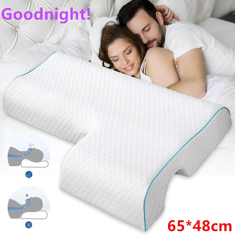 Couples Pillow Arched Cuddle Pillow with Arm Hole Slow Breathable Memory Foam AU