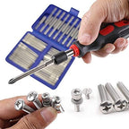 50pcs Screwdriver Bit Set Hex Star Bits Philips Square Spanner Bits w/Case 75mm