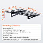 Heavy Duty 48x12in Garage Storage Shelving with Wall Mounted Design