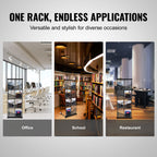 4-Tier Mesh Brochure Display Stand with 8 Pockets for Magazines & Flyers