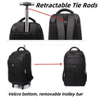 Travel Laptop Backpack with Wheels Waterproof Business Luggage Trolley Backpack