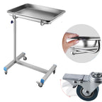 Mobile Mayo Tray Stainless Steel Trolley Surgical Medical Salon Instrument Cart