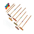 6-Players Croquet Set W/Wooden Mallets Ball Stakes For Lawn Backyard Wild Sports