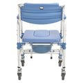 Aluminum Mobile Shower Toilet Commode Chair Bathroom Bedside Footrest Wheelchair
