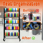 3D Printer Filament Storage Rack, Heavy Duty Metal 5-Tier Rolling Shelves