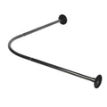 SUS304 Curved Shower Curtain Rod Black Stainless Steel 90-130cm Extendable AU