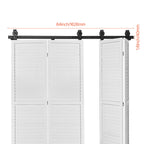 Bi-Folding Sliding Barn Door Track Kit 64" for Four 15" Panels