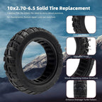 2PCS 10 Inch Scooter Tires 10X2.70-6.5 Solid Tire Scooter Replacement Wheel