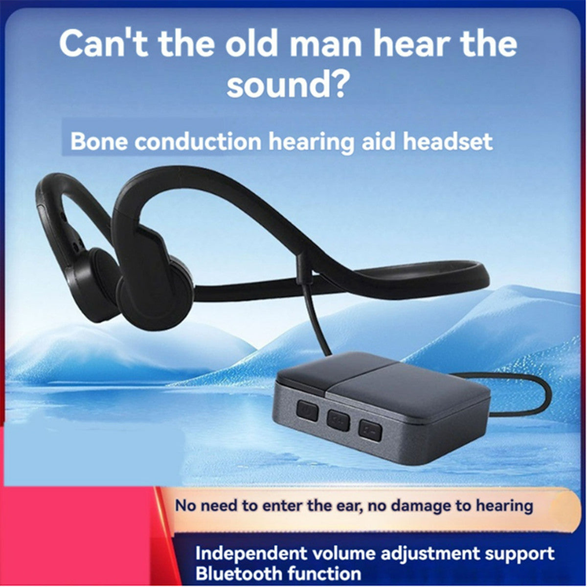 Bone Conduction Hearing Aids for Deafness Bluetooth Wireless Hearing Amplifier
