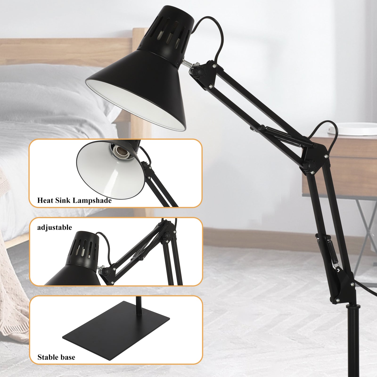 Floor Lamp Adjustable Tall Light Modern for Living Room Bedroom Reading AU Room