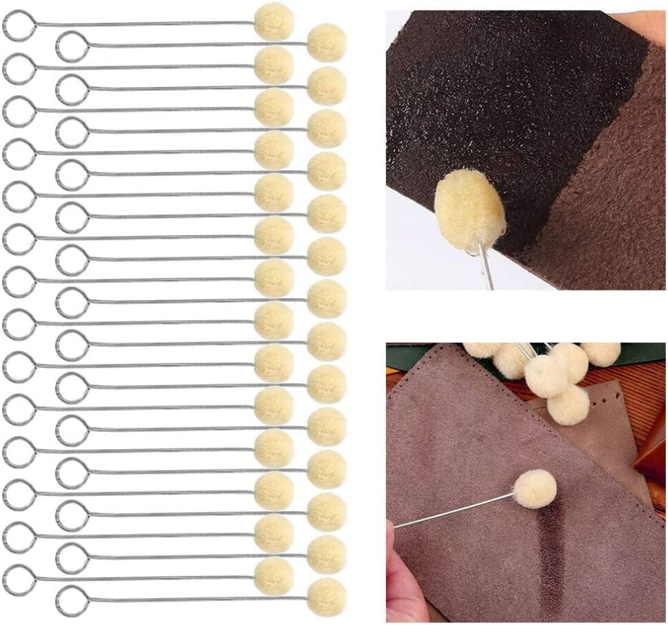 100Pcs DIY Leathercraft Wool Leather Dye Dauber Finish Applicator Tool Kit