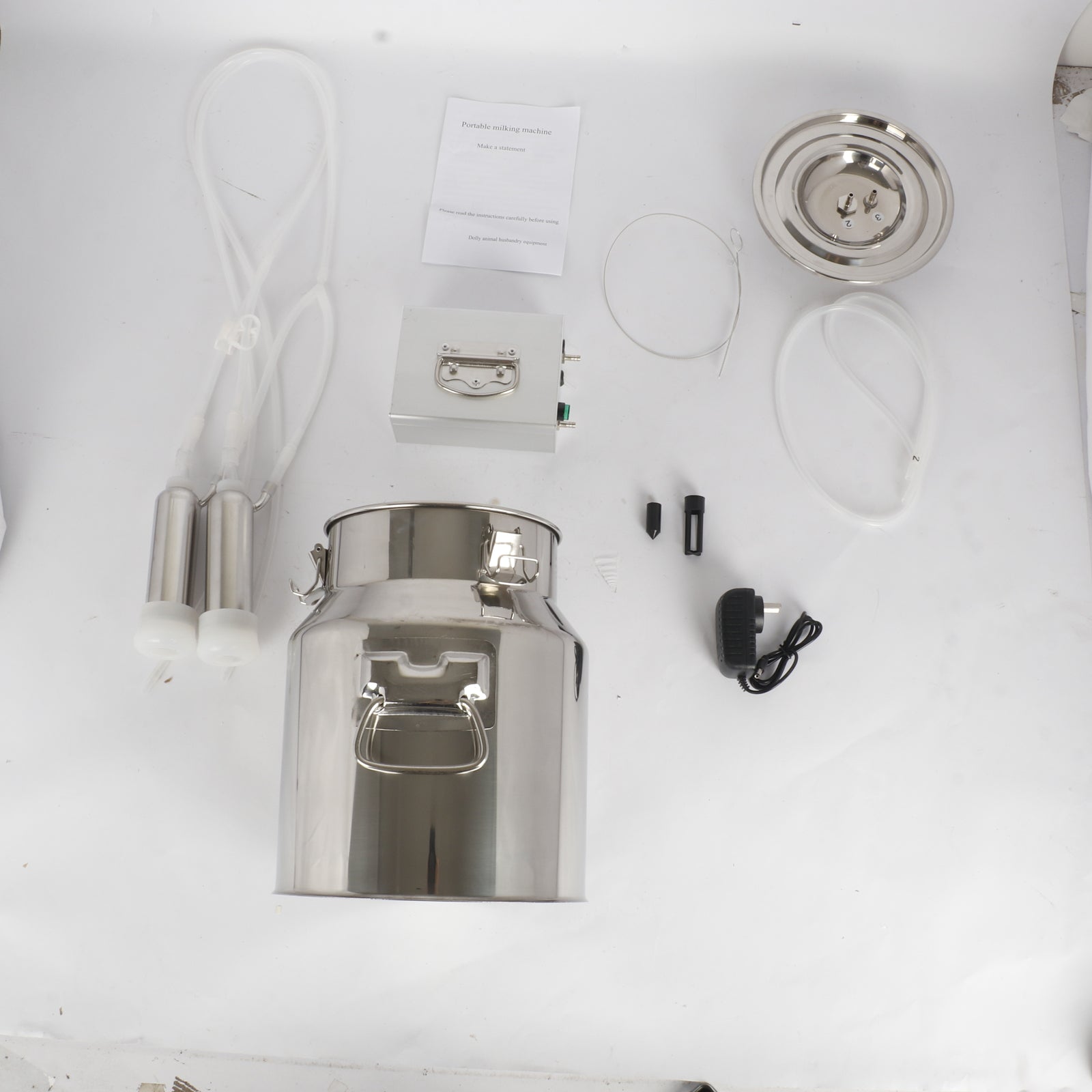 14L Electric Cattle Cow Milker Pulse Vacuum Pump Farm Milking Machine