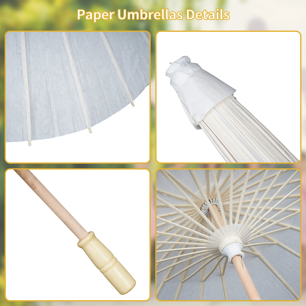 33 Inches Paper Umbrellas for Weddings DIY Painting Craft Decorative Umbrellas