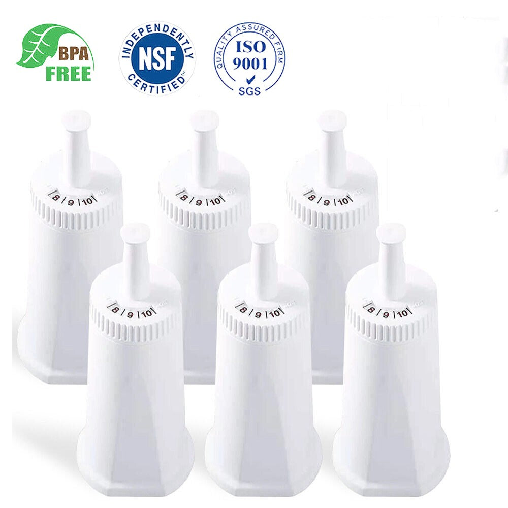 6Pk Water Cartridge Filter For Breville BES008 BES008WHT0NAN1 Claro Swiss Filter