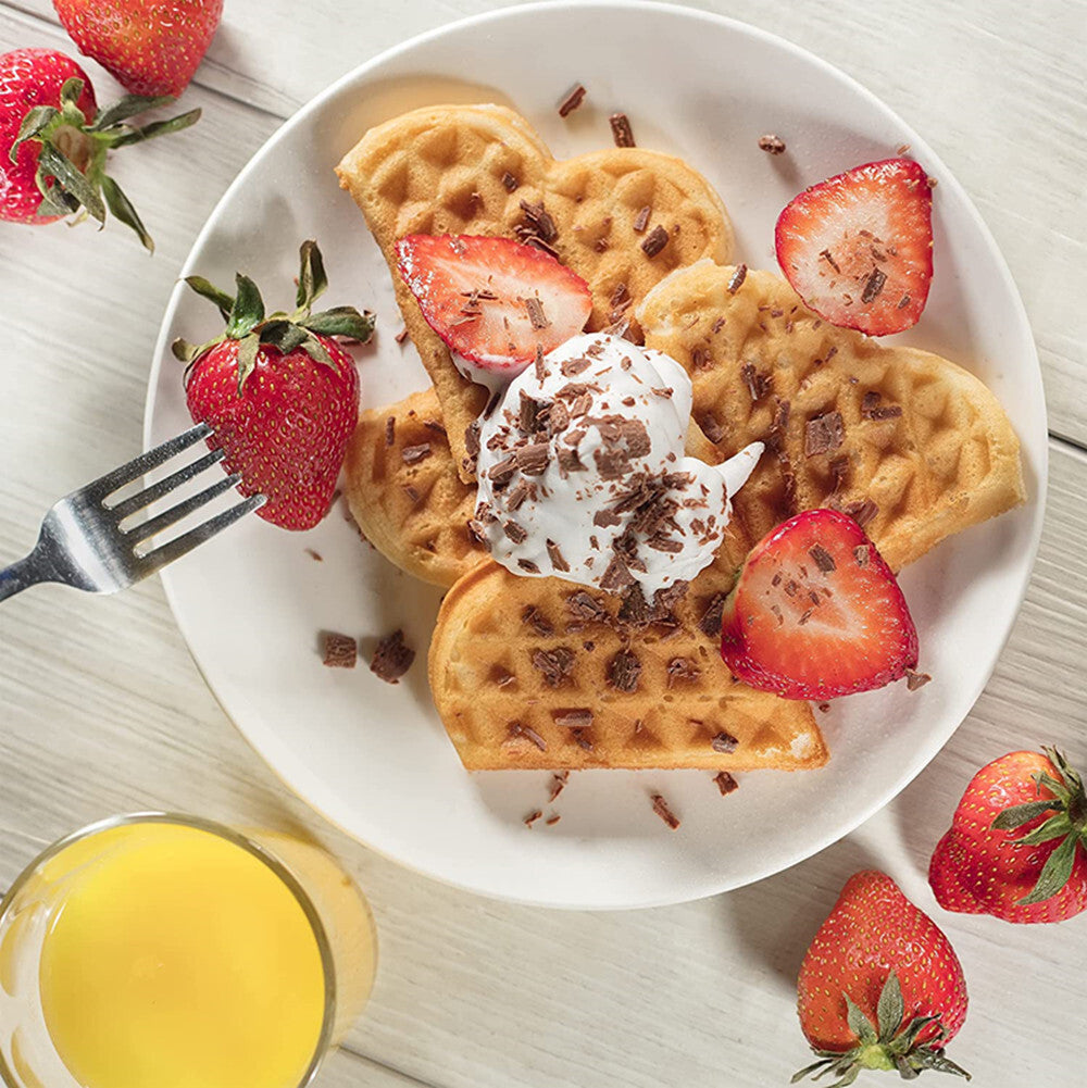 Electric Waffle Maker for Classic Heart Waffles Baking Non-Stick Breakfast Maker