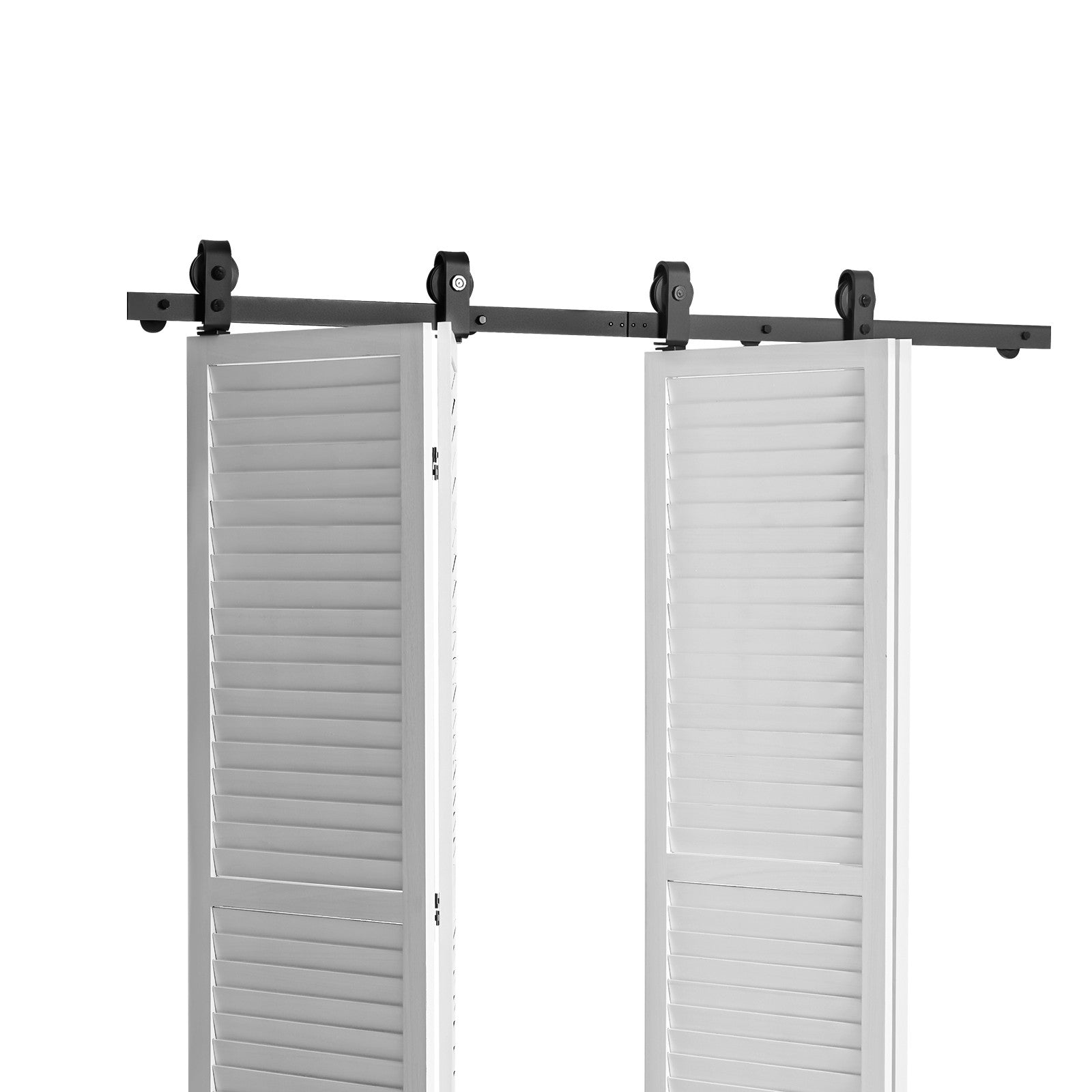 Bi-Folding Sliding Barn Door Track Kit 64" for Four 15" Panels