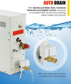 9KW Steam Generator Machine Auto Drain Sauna Bath Shower Heating for Space 9m³