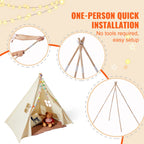 Cozy Kids Teepee Tent with Mat & Balls for Indoor/Outdoor Play (1-5 Years)