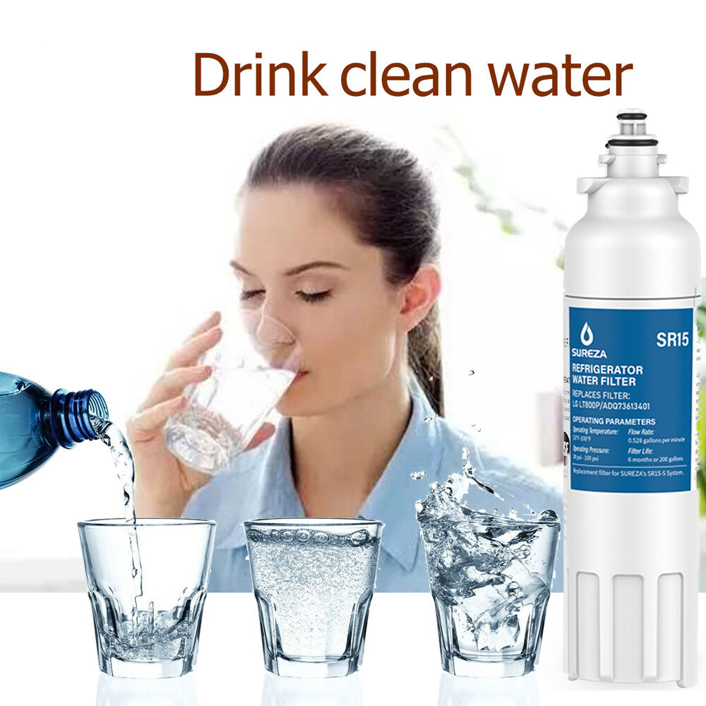 LT800P Water Filter for LG & Kenmore Fridges, 4-Pack Compatible with ADQ73613401