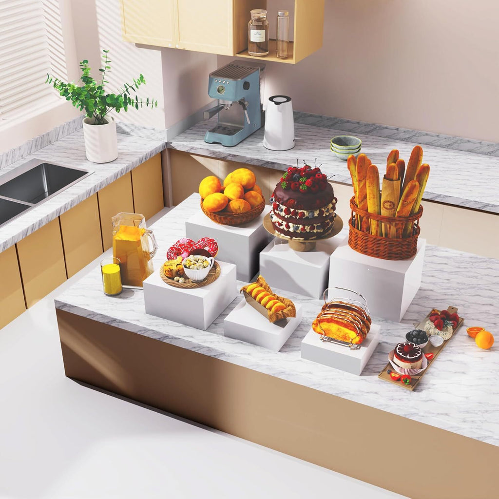 5-10in Buffet Riser Acrylic Hollow Cube Display Nesting Risers for Candy Food