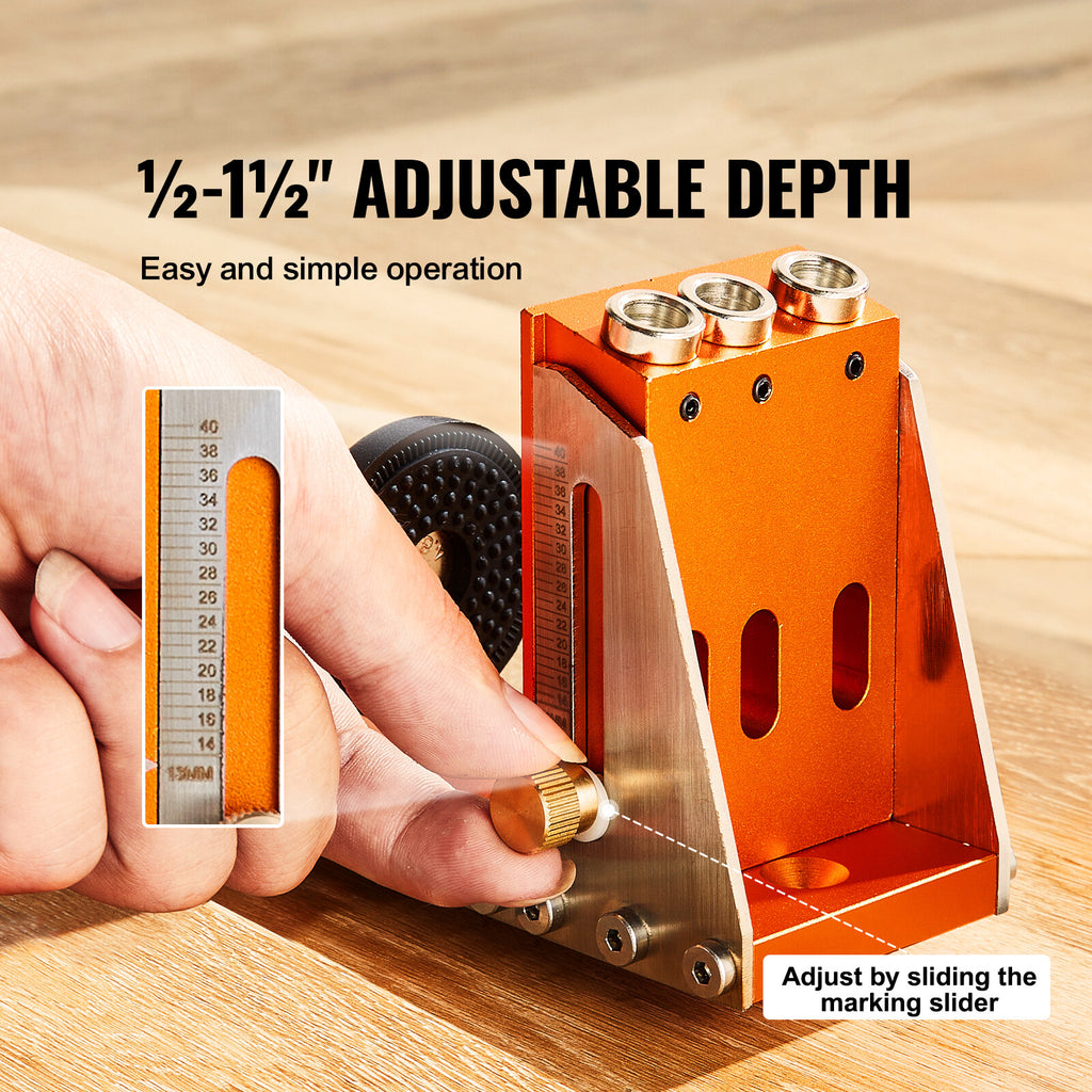 Adjustable Pocket Hole Jig Kit for Precise Woodworking and Joinery