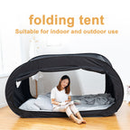 Pop Up Privacy Tent for Indoor Bed Canopy Light Reducing Sleeping for Twin Bed