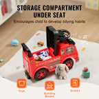 Toddler Push Ride-On Car with Music and Storage, Ages 1-3, Red