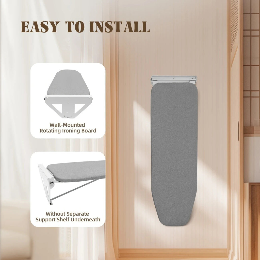 Wall-Mounted Ironing Board Foldable Fold Down Ironing Station for Home Apartment
