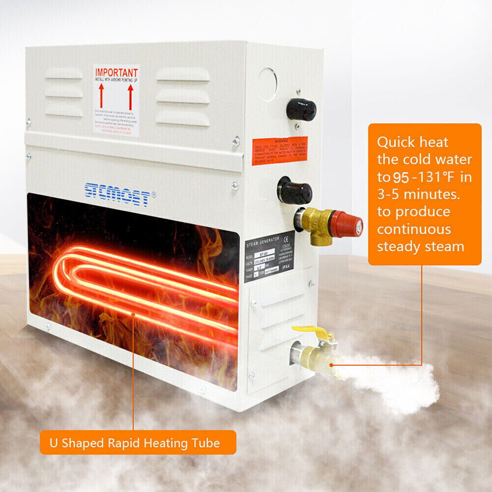 9KW Steam Generator Machine Auto Drain Sauna Bath Shower Heating for Space 9m³